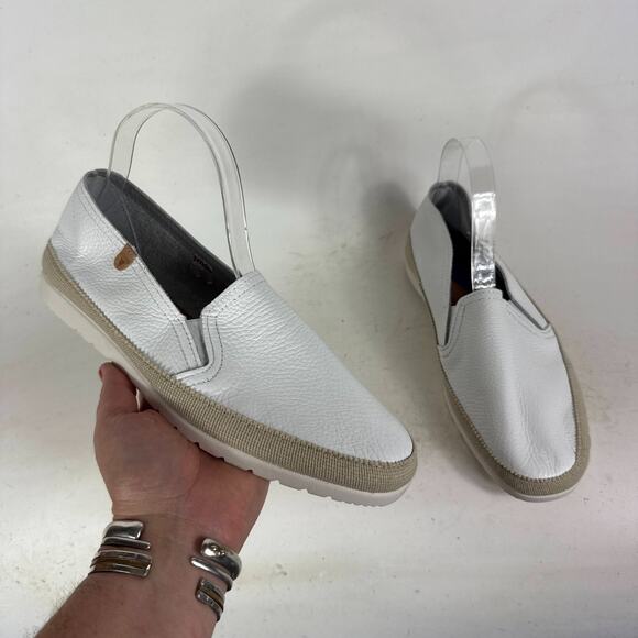 Verbenas Nuria Loafer Women's 10 White Leather Slip On Low Top Casual Round Toe - Picture 1 of 10